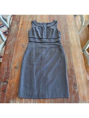 Black Label Evan Picone Gray Black Trim Sheath Dress 4